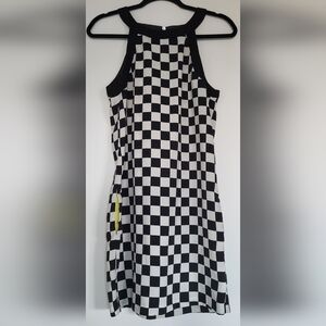 Zara Black and White Checkered Mini Dress